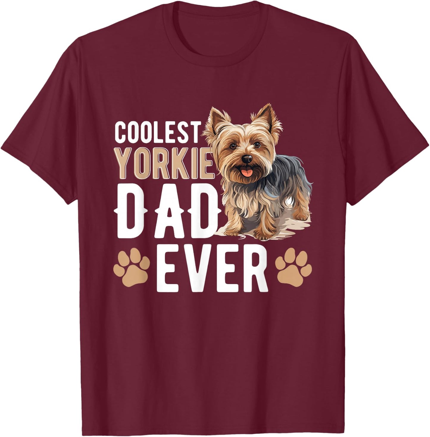 Yorkshire Terrier Dog Yorkie - Coolest Yorkie Dad ever Women Kids T-Shirt - T-Shirt | Maroon