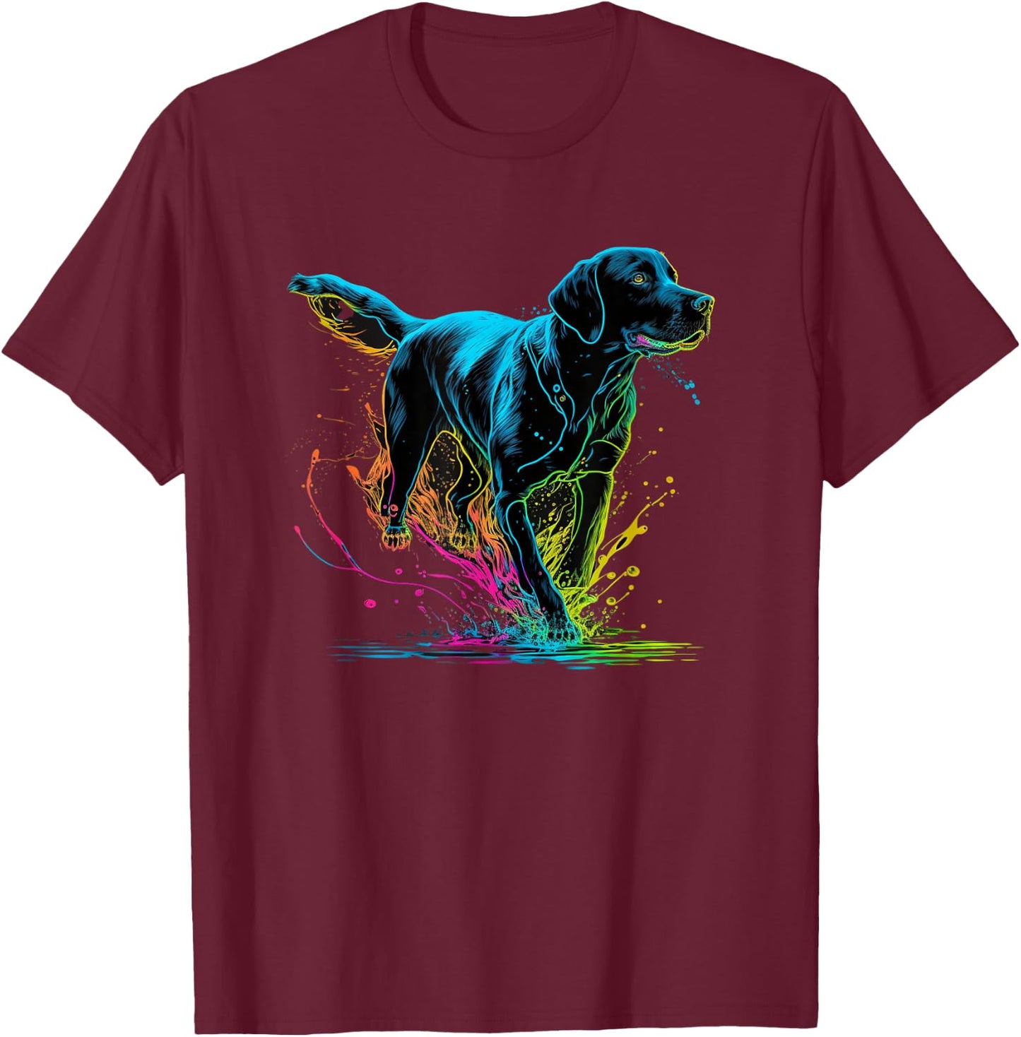 Cute Black Lab Black Labrador Retriever Puppy Dog Mom Animal T-Shirt - T-Shirt | Maroon