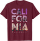 California Dreaming Beach Palm Tree Summer Vacation Surfing T-Shirt - T-Shirt | Maroon