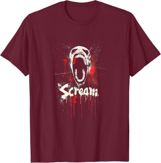 Scream (Scream) Graffiti Metal Style A Horror Dark Art , Black, S T-Shirt - T-Shirt | Maroon