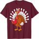 Thanksgiving Turkey Bowling Pin Matching Team T-Shirt - T-Shirt | Maroon