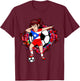 Dabbing Soccer Girl Puerto Rico Fans Jersey Football Flower T-Shirt - T-Shirt | Maroon