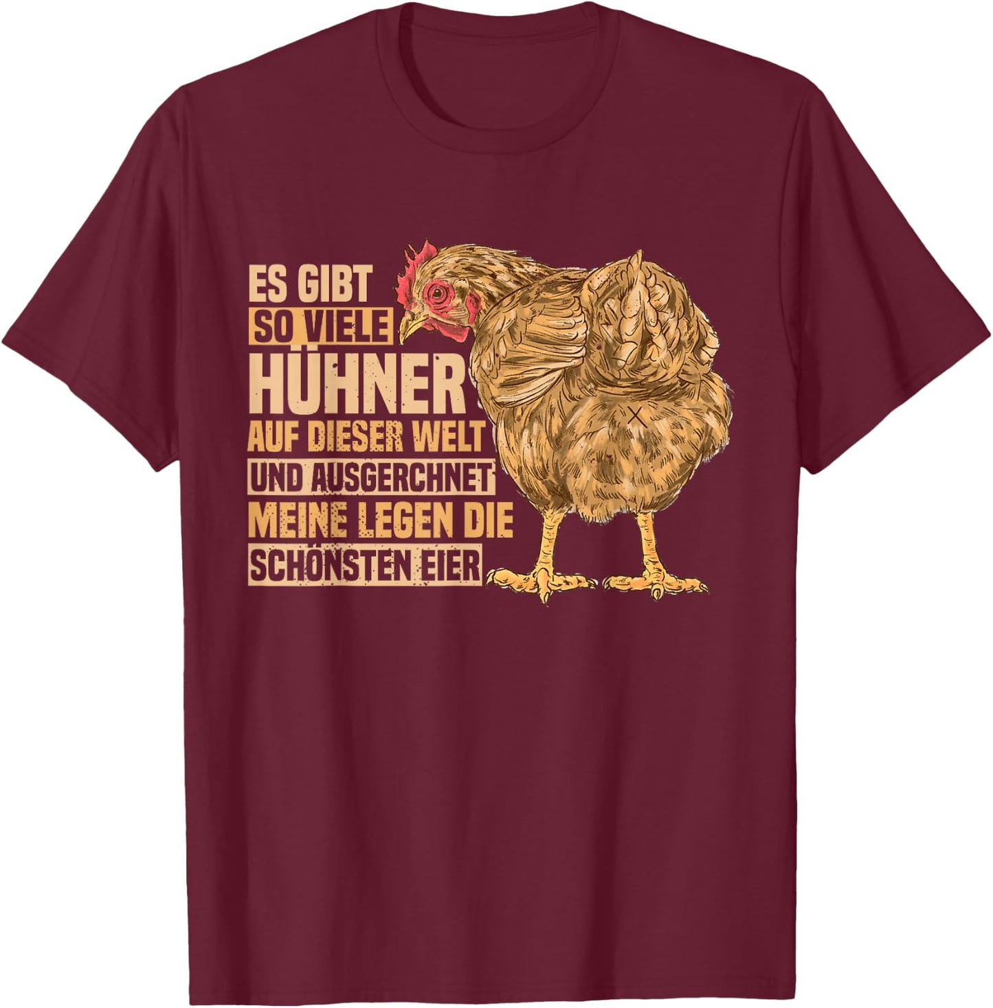 Lustiges Landwirtin Henne Bauer Hühner Landwirt Huhn T-Shirt - T-Shirt | Maroon