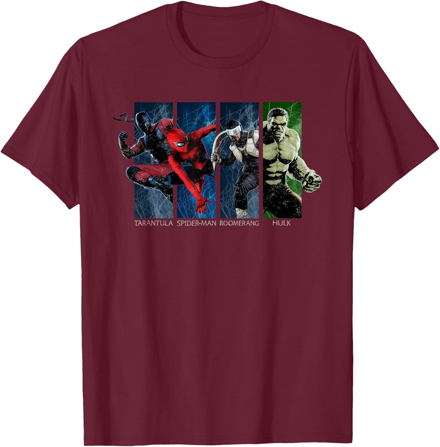 Marvel Studios Spider-Man BND Movie 2026 Heroes and Villains T-Shirt - T-Shirt | Maroon