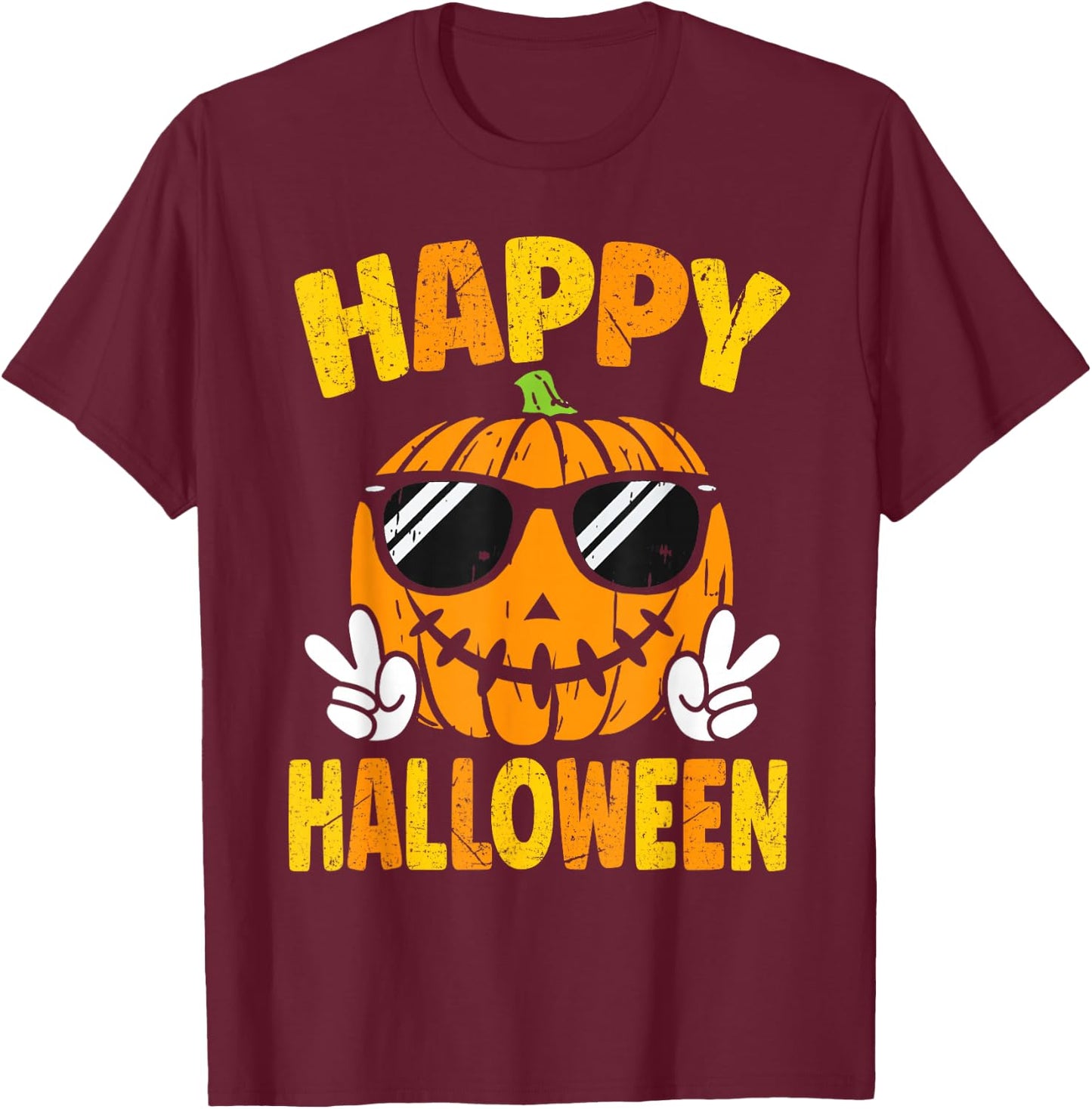 Trick Or Treat Halloween 2025 Spooky Pumpkin Costume Men Boy T-Shirt - T-Shirt | Maroon