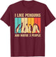 Cute Penguin Design Women Kids Retro Penguin Lover T-Shirt - T-Shirt | Maroon
