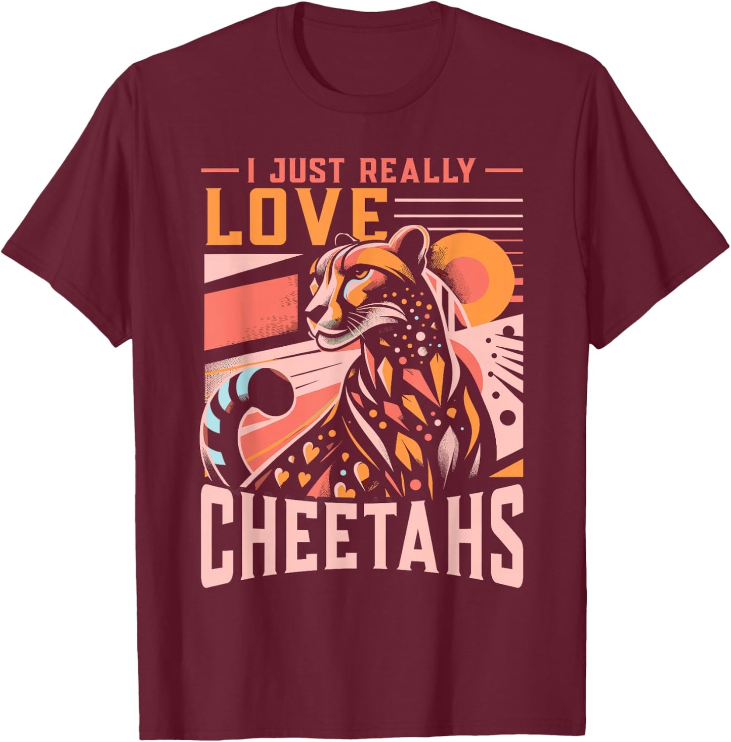 Leopard Cheetah T-Shirt - T-Shirt | Maroon