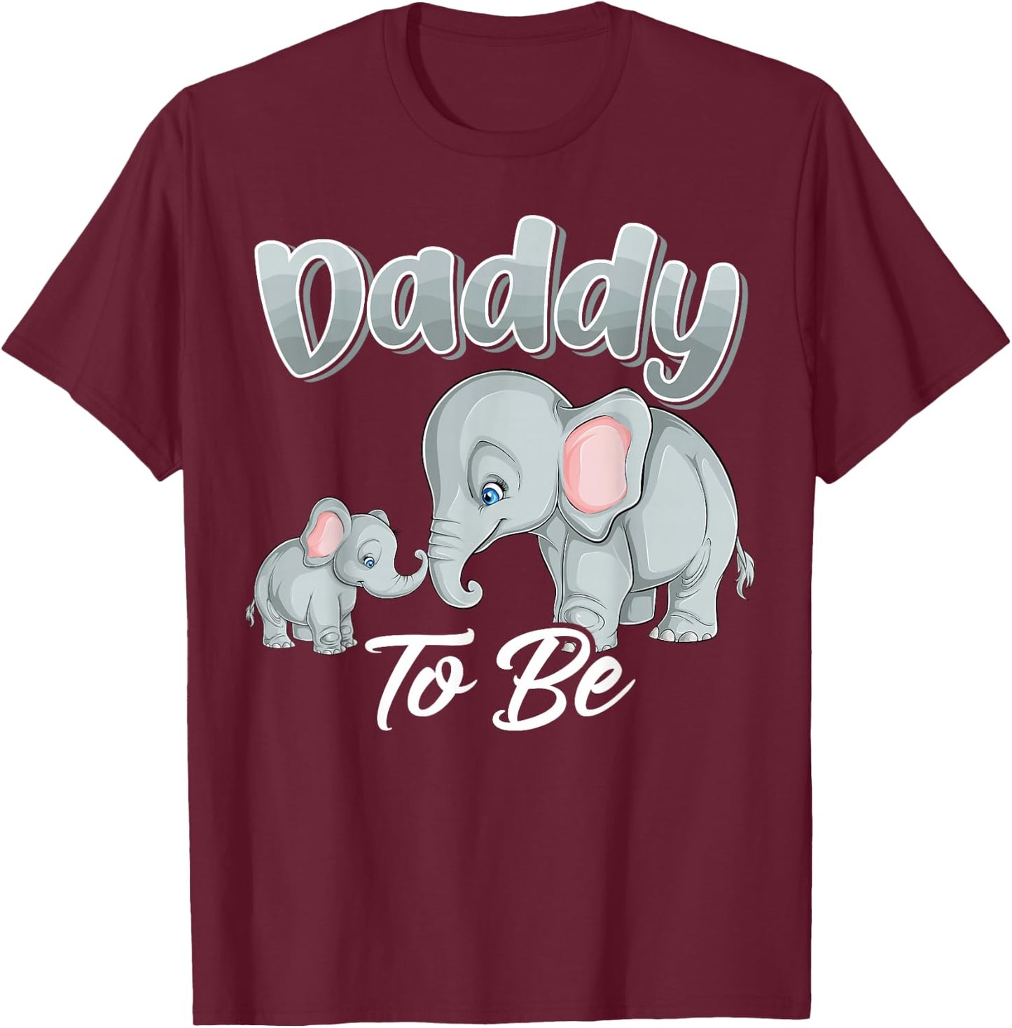 Soon Daddy To Be Elephants For Baby Shower Gender Reveal Men T-Shirt - T-Shirt | Maroon