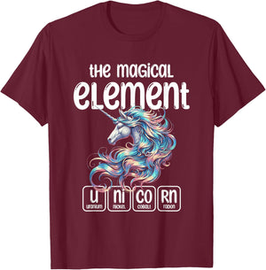 The Magical Element Unicorn Mythical Creature Unicorns T-Shirt - T-Shirt | Maroon