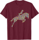 Süße Pferdesport & Pferdeliebhaber Geschenke Damen & Mädchen Frauen Reiterin Pferd Schwarz Klein Crew-Ausschnitt Kurzarm Pull-On Klassische Passform 100% Polyester T-Shirt - T-Shirt | Maroon