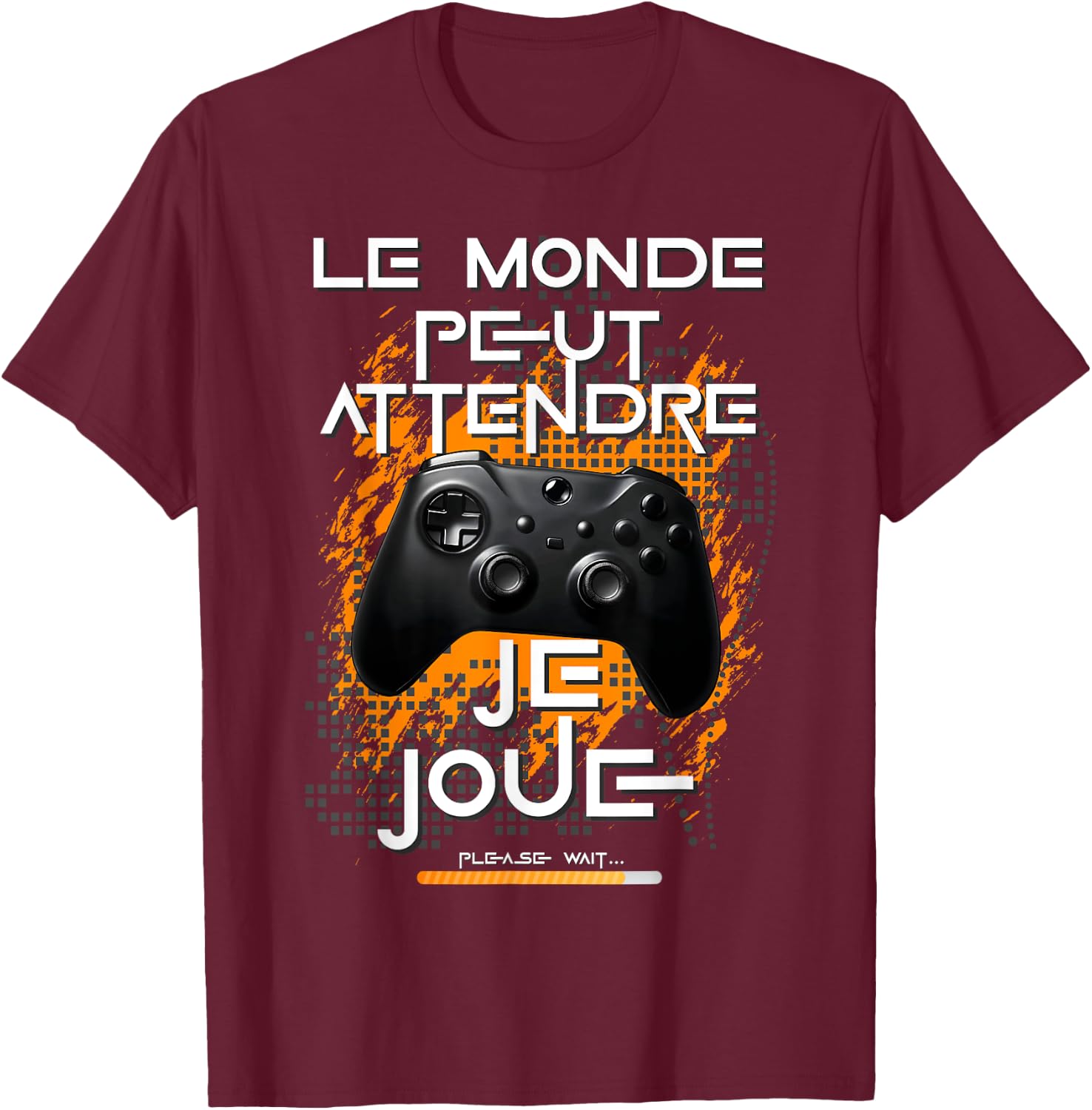 Gamer man teen passionate video games game console humor , Black, S T-Shirt - T-Shirt | Maroon