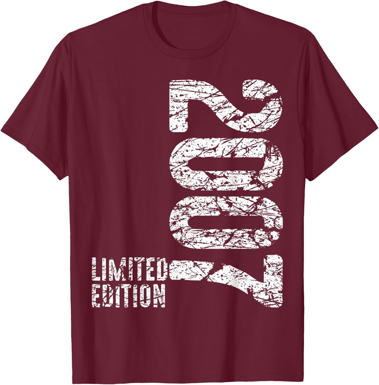 17th Birthday Boy Girl 17 Years 2007 Funny Gift , black T-Shirt - T-Shirt | Maroon