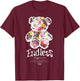 Cute Plush Bear Streetwear Plush Teddy , Black, S T-Shirt - T-Shirt | Maroon