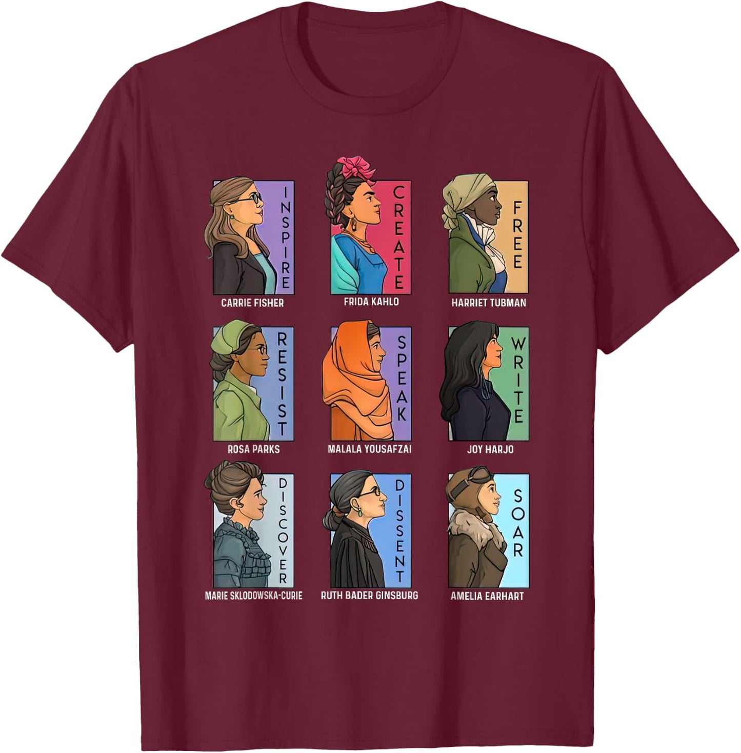 She Series Real Women Feminist Lovers Women's , black T-Shirt - T-Shirt | Maroon