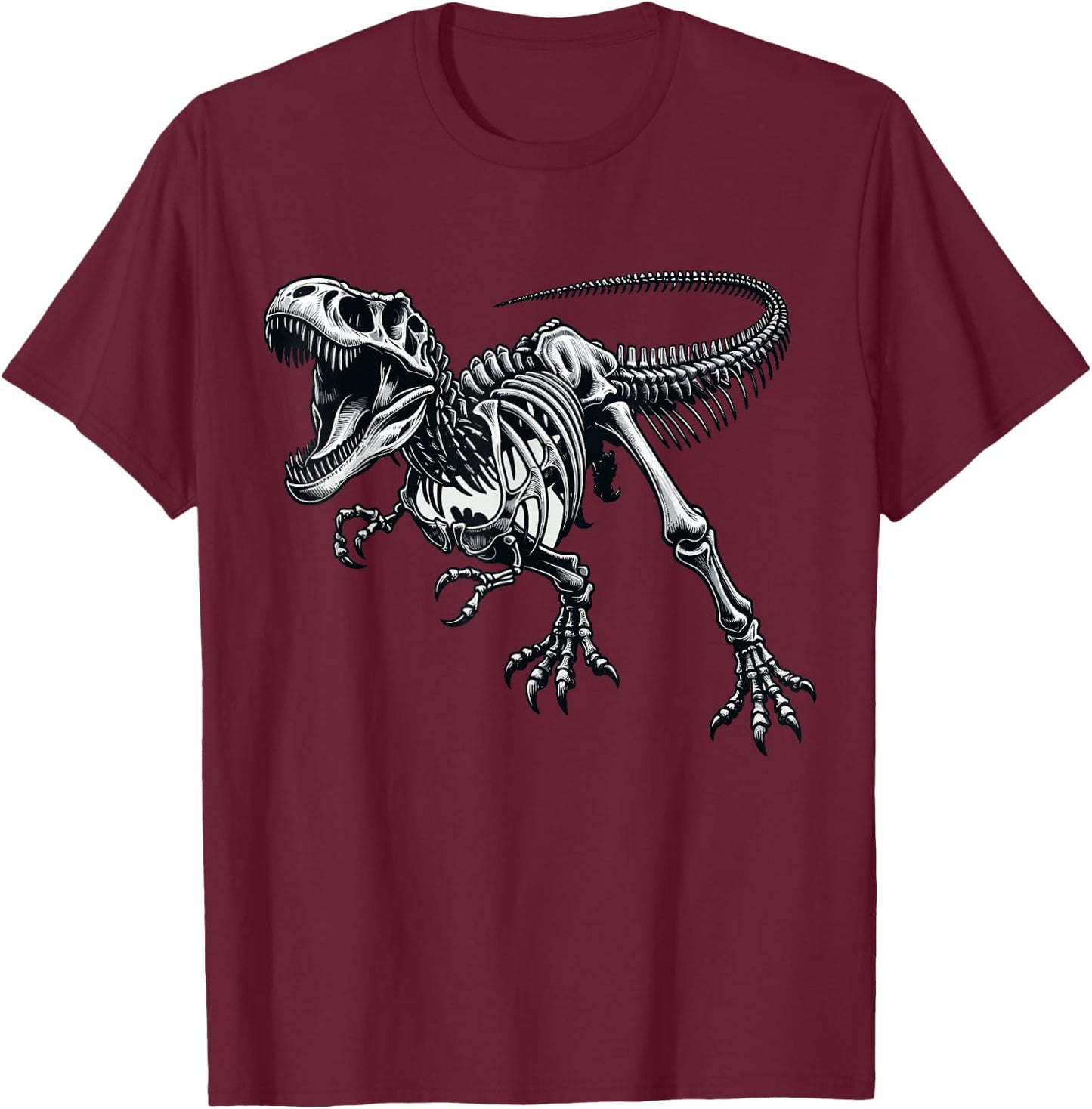 T-Rex Fossil Paleontologist Dinosaur Bones T-Shirt - T-Shirt | Maroon