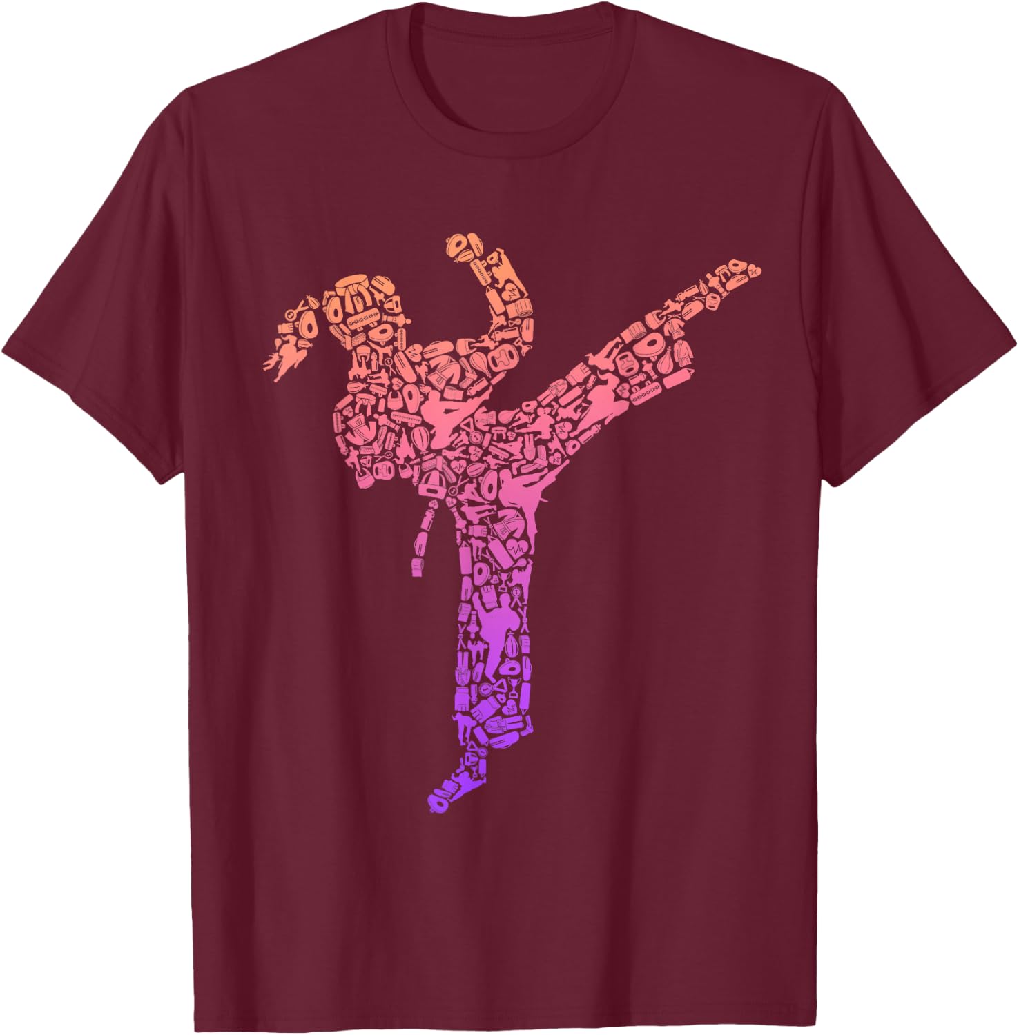 Karate Girl Martial Arts Women's Kids Taekwondo Girls' , black T-Shirt - T-Shirt | Maroon