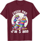 Child Je Peux Pas J'ai 5 Years Birthday Unicorn Girl Pinata , Blue, 2 T-Shirt - T-Shirt | Maroon