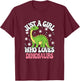 Just A Girl Who Loves Dinosaurs Cute Dinosaur Girls Kids T-Shirt - T-Shirt | Maroon