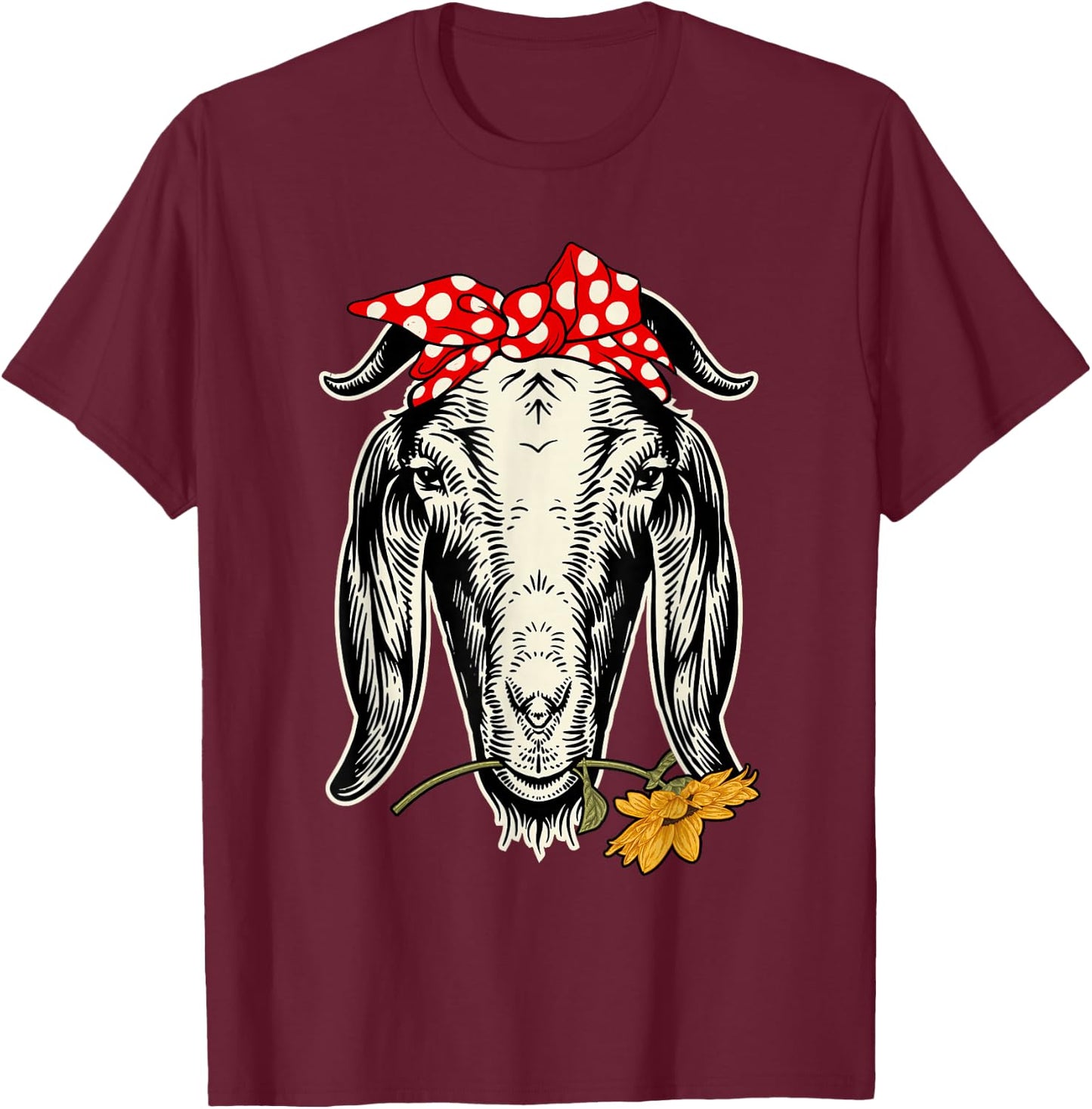 Bandana Goat - Farm Animal Whisperer Farmer Rancher Farming T-Shirt - T-Shirt | Maroon