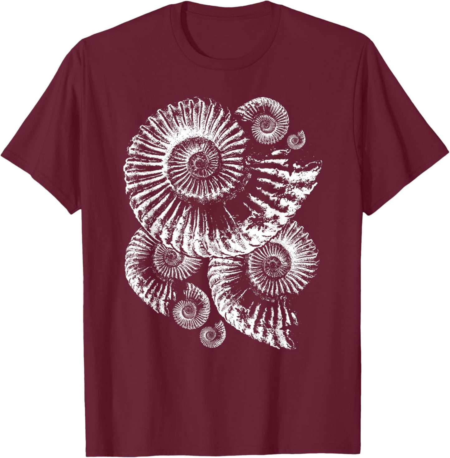 Ammonite - ideal Gift fossil collectors T-Shirt - T-Shirt | Maroon