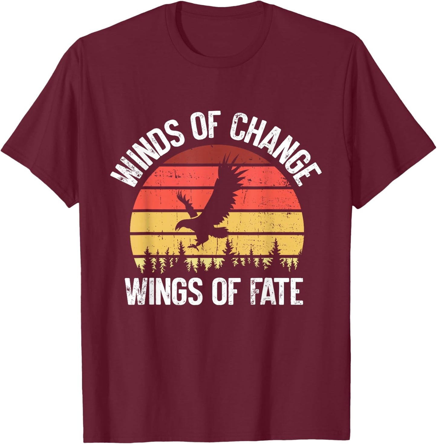 Winds of Change Wings of Fate Falconry T-Shirt - T-Shirt | Maroon