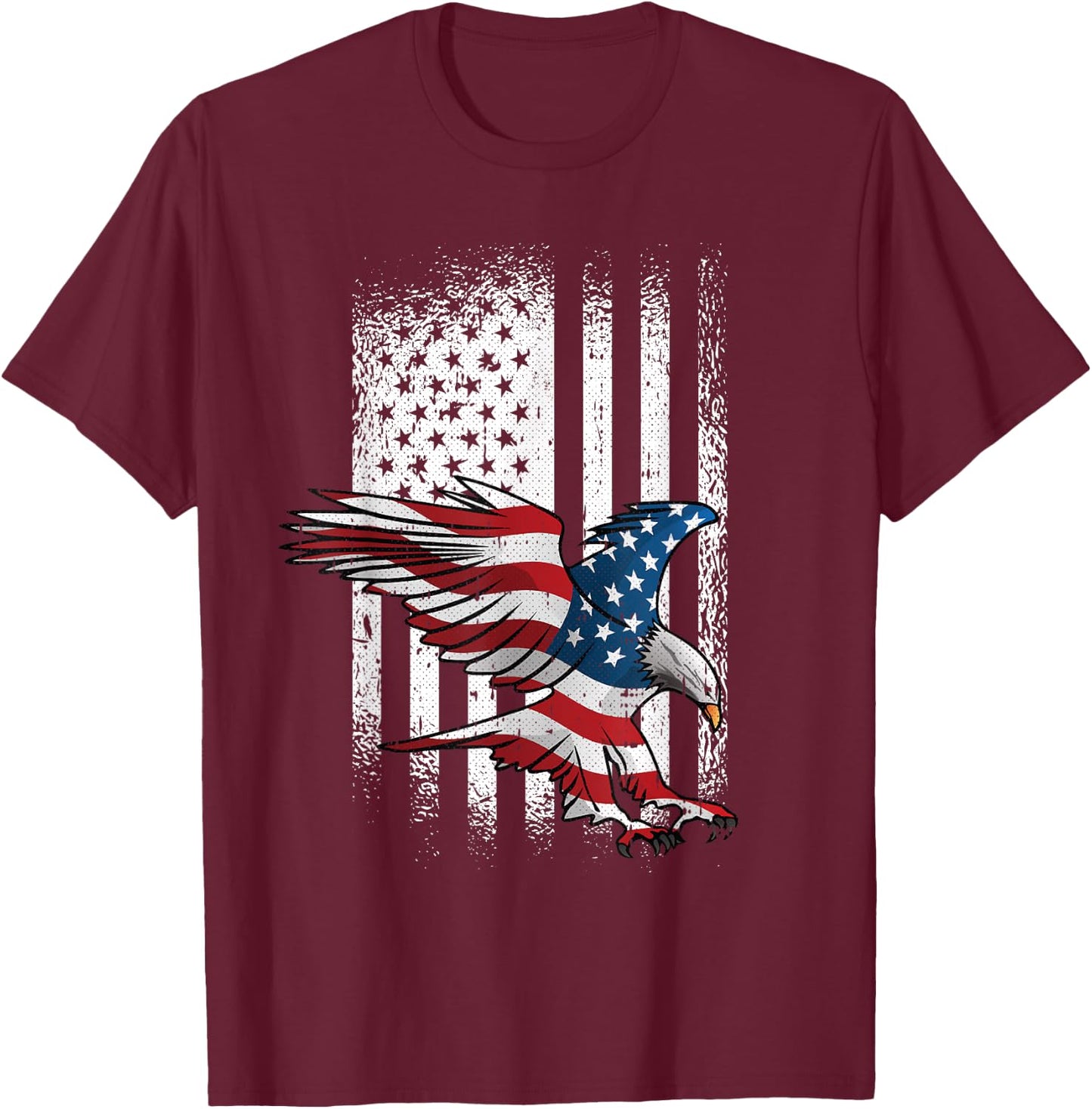 American Flag Eagle 4th Of July Independence Day Patriotic T-Shirt - T-Shirt | Maroon