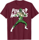 Power Rangers Green Ranger Karate Action Pose Logo T-Shirt - T-Shirt | Maroon