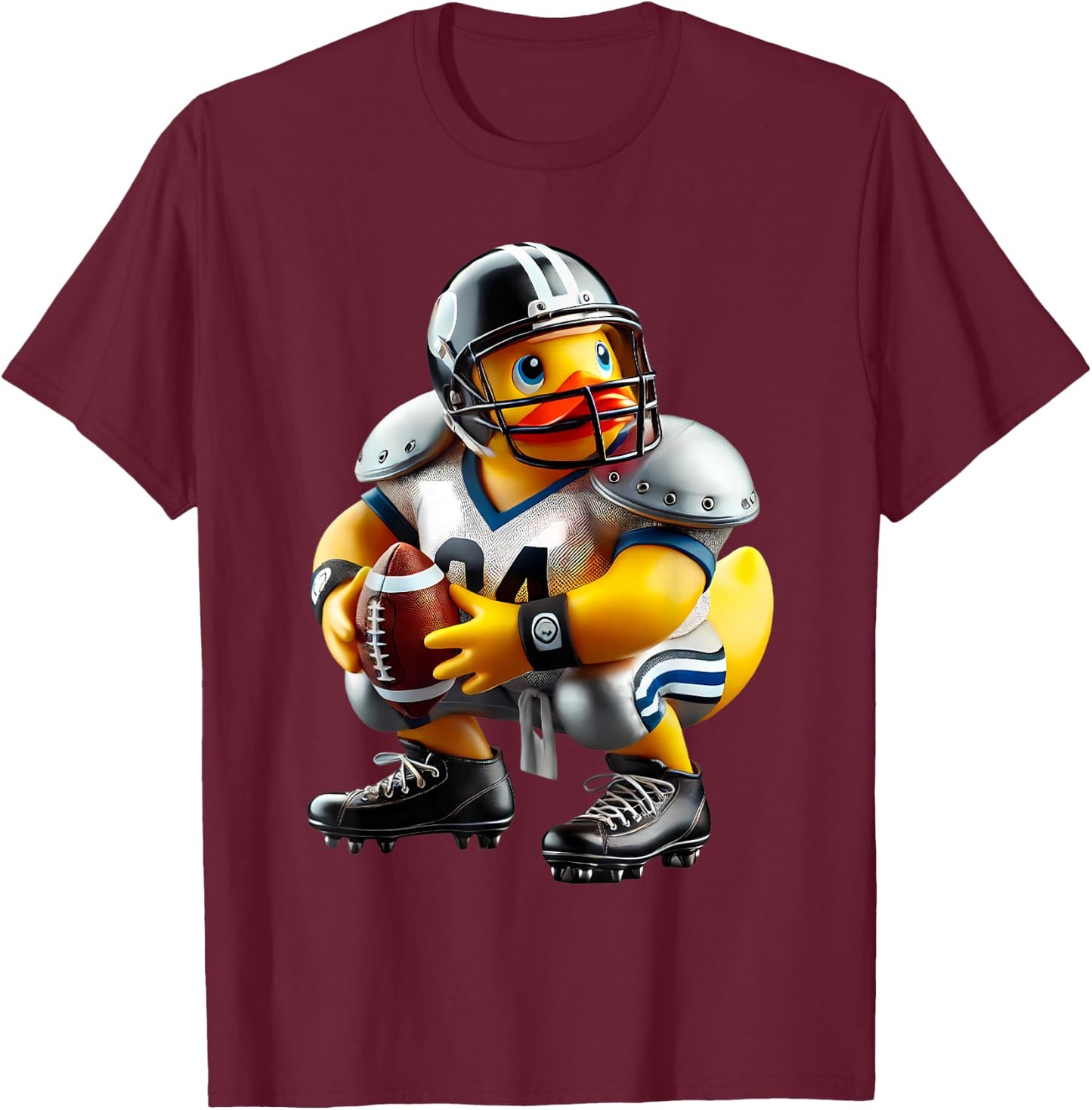 Rubber Duck Football Player Ducky Duckie Men Women Kids T-Shirt - T-Shirt | Maroon