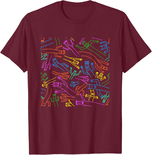 Wacky Waving Inflatable Arm Flailing Tube Man Extravaganza T-Shirt - T-Shirt | Maroon