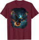 Backprint with German Text "Der Majestic Eagle im Sternen Himmel" (German Language), black T-Shirt - T-Shirt | Maroon