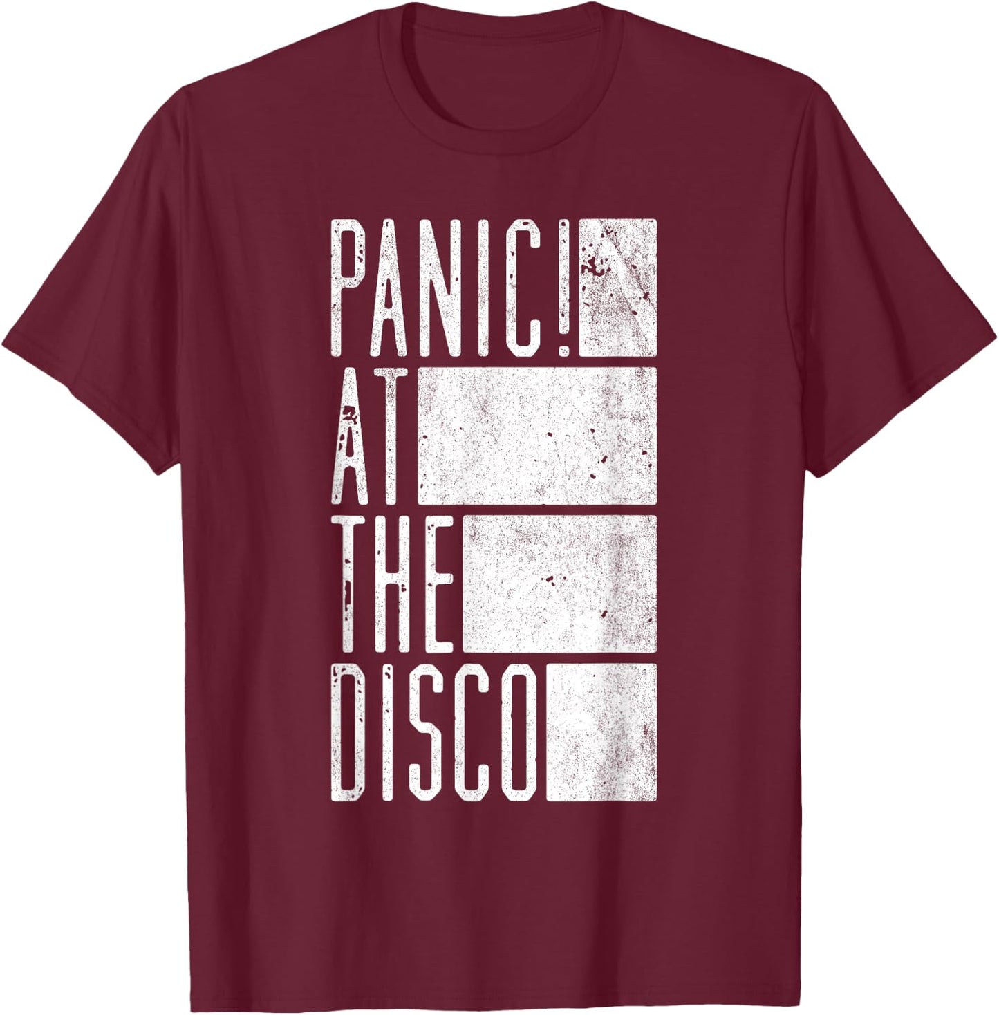 Panic! At The Disco - White Bars T-Shirt - T-Shirt | Maroon