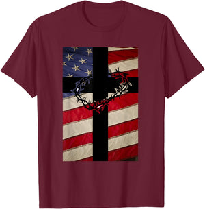 Christian Patriotic T Shirt - New Christianity Women Kids Men T-Shirt - T-Shirt | Maroon