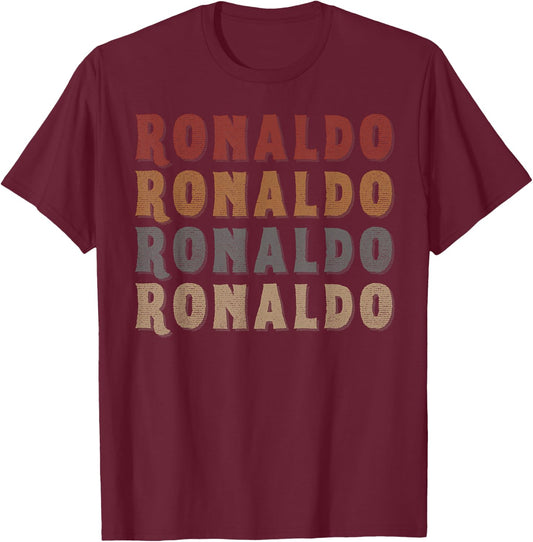 Vintage Cool Ronaldo First Name Funny Love Heart Ronaldo T-Shirt - T-Shirt | Maroon