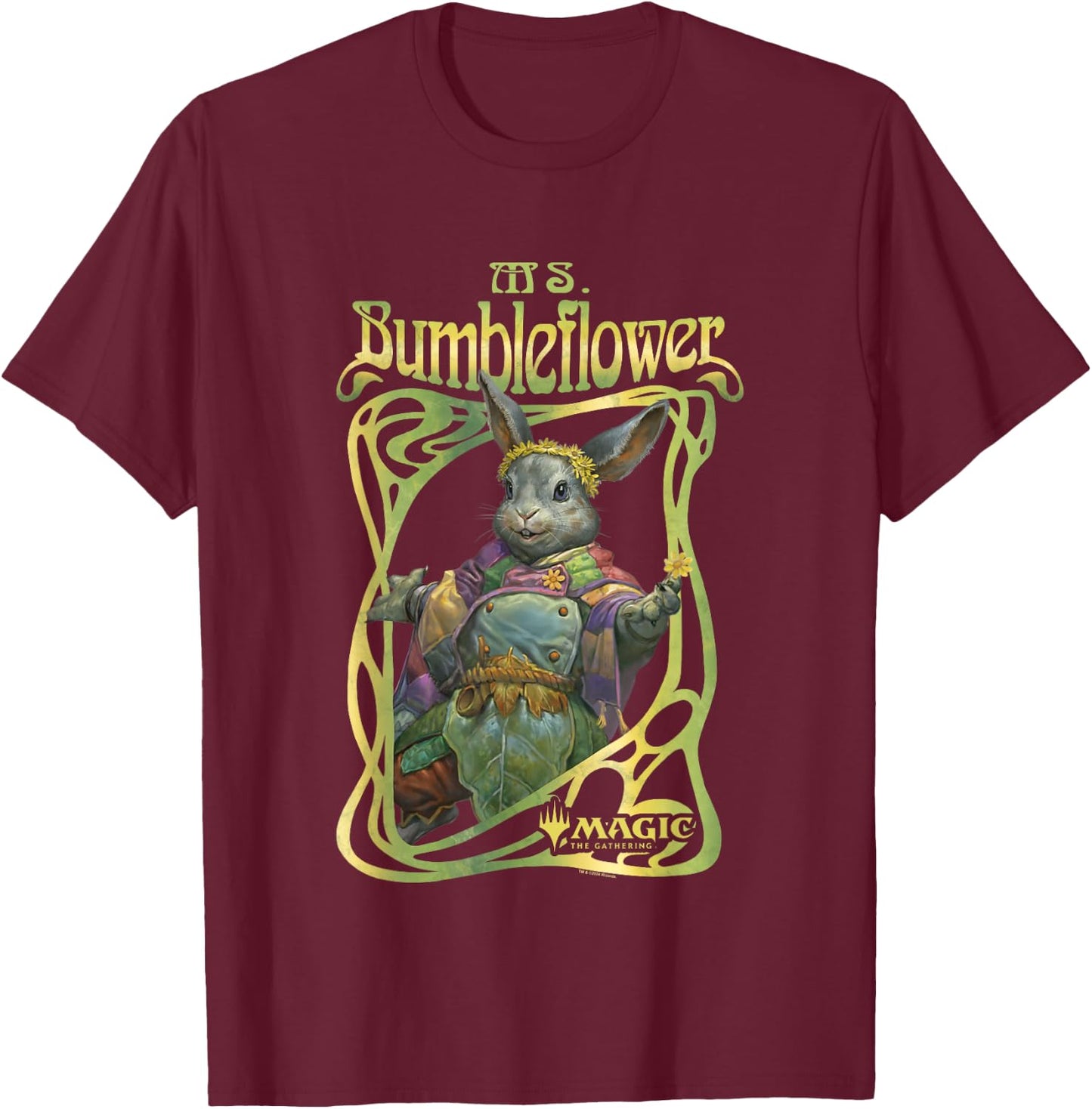 Magic: The Gathering Ms. Bumbleflower Portrait Vintage , black T-Shirt - T-Shirt | Maroon