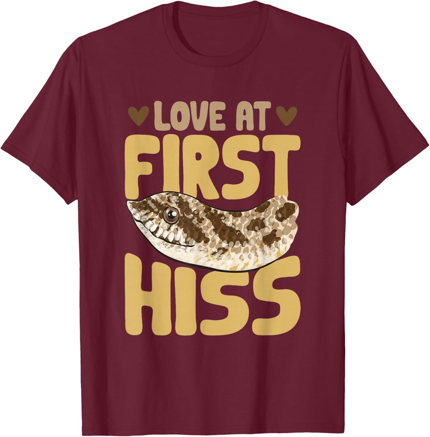 Hognose Snake Love At First Hiss Pet Reptile Hognose Snake T-Shirt - T-Shirt | Maroon