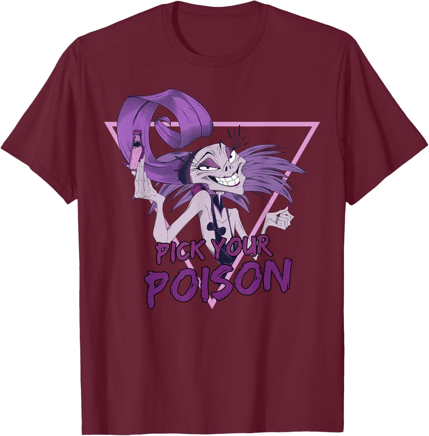 Disney Villains Yzma Pick Your Poison Portrait Small T-Shirt - T-Shirt | Maroon