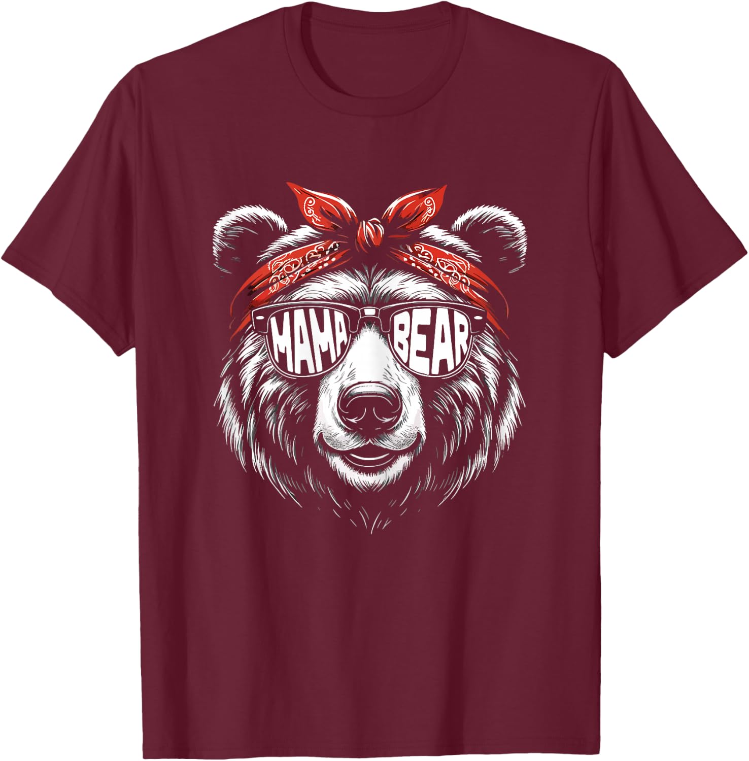 Mama Bear Mother's Day , black T-Shirt - T-Shirt | Maroon