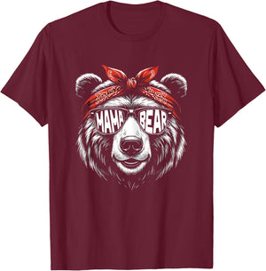 Mama Bear Mother's Day , black T-Shirt - T-Shirt | Maroon