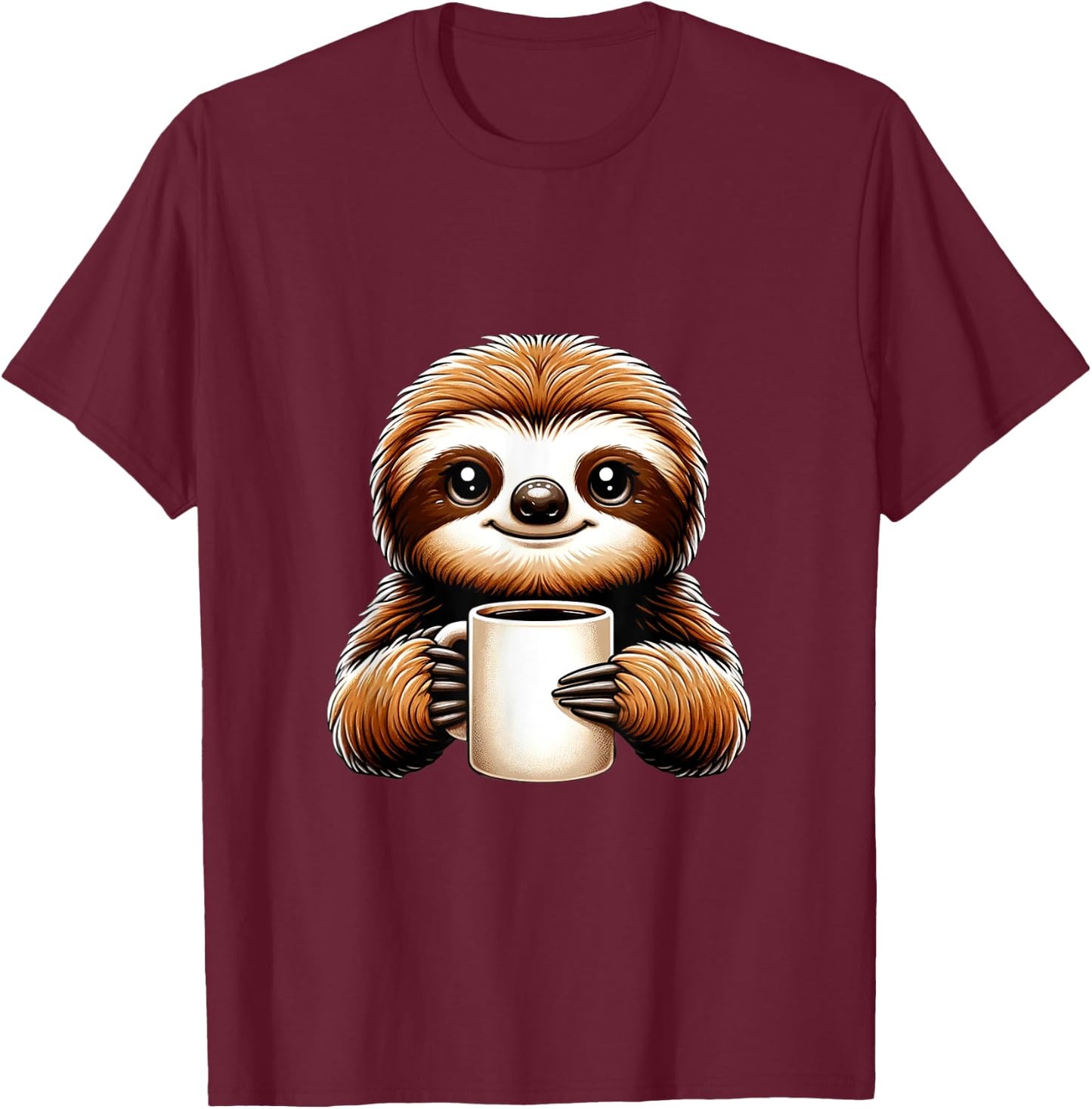Mr Flash Funny Sloth Design T-Shirt - T-Shirt | Maroon