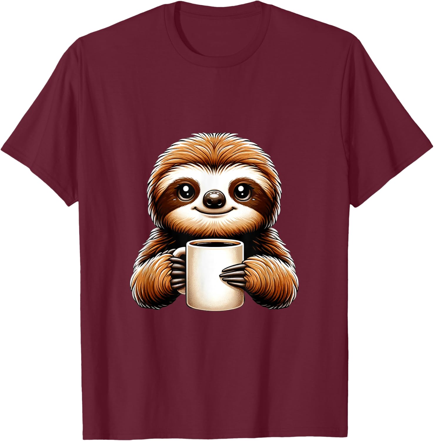 Mr Flash Funny Sloth Design T-Shirt - T-Shirt | Maroon