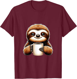 Mr Flash Funny Sloth Design T-Shirt - T-Shirt | Maroon