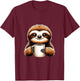 Mr Flash Funny Sloth Design T-Shirt - T-Shirt | Maroon