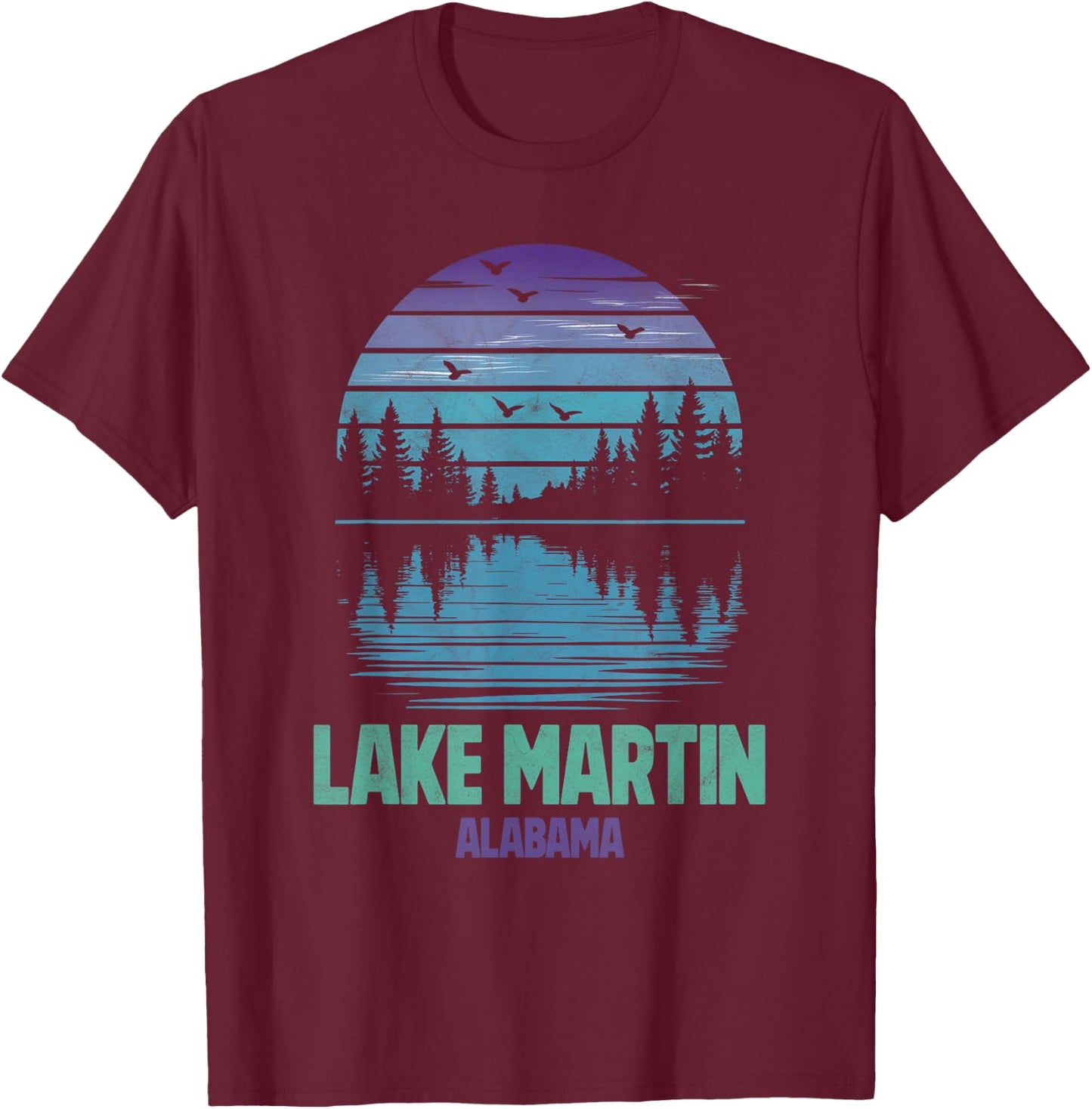 Lake Martin Alabama Outdoors Vintage T-Shirt - T-Shirt | Maroon