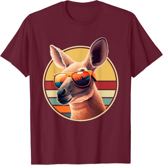 Funny Kangaroo Costume Outfit Retro Vintage Art Kangaroos T-Shirt - T-Shirt | Maroon