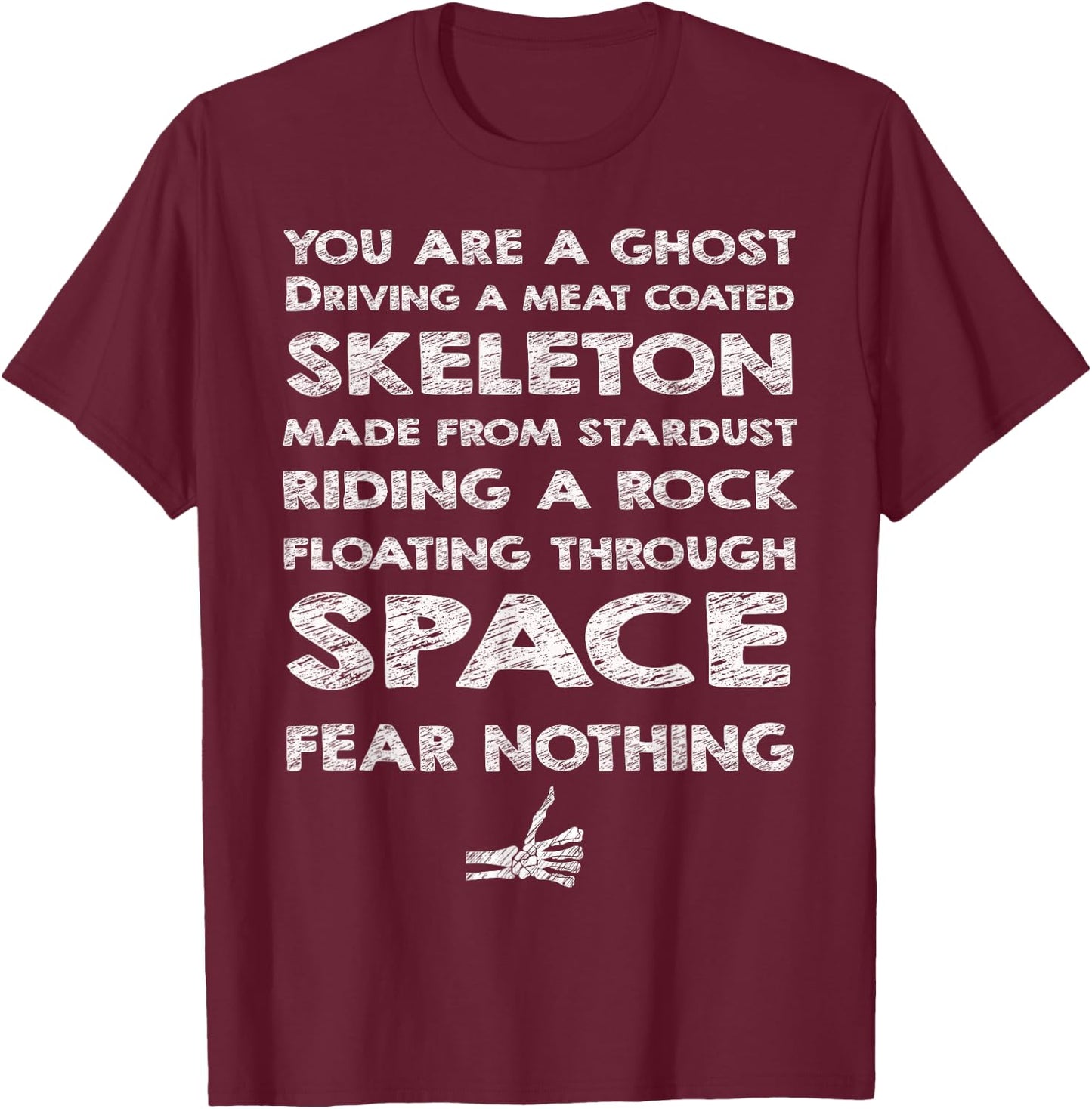 Cosmic Skeleton Pep Talk Stardust Rider T-Shirt - T-Shirt | Maroon