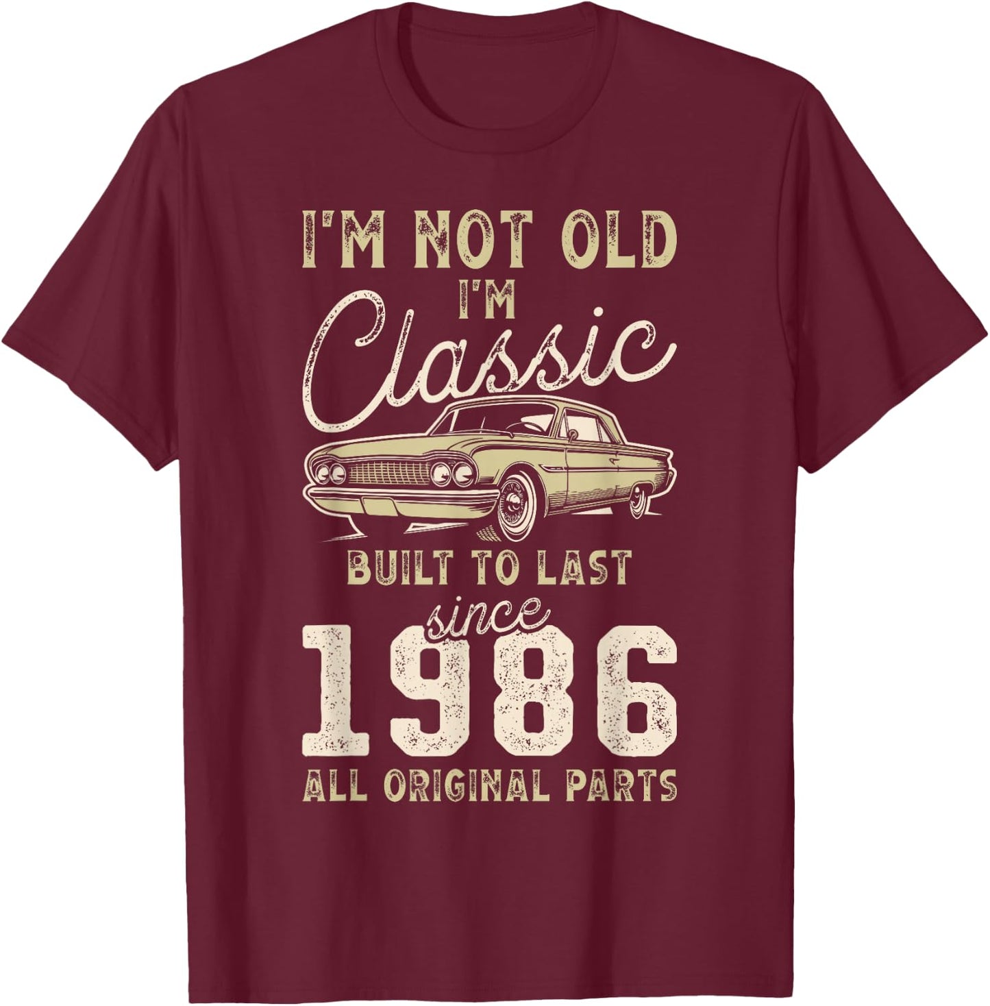Born 1986 39th Birthday Vintage T-Shirt - T-Shirt | Maroon