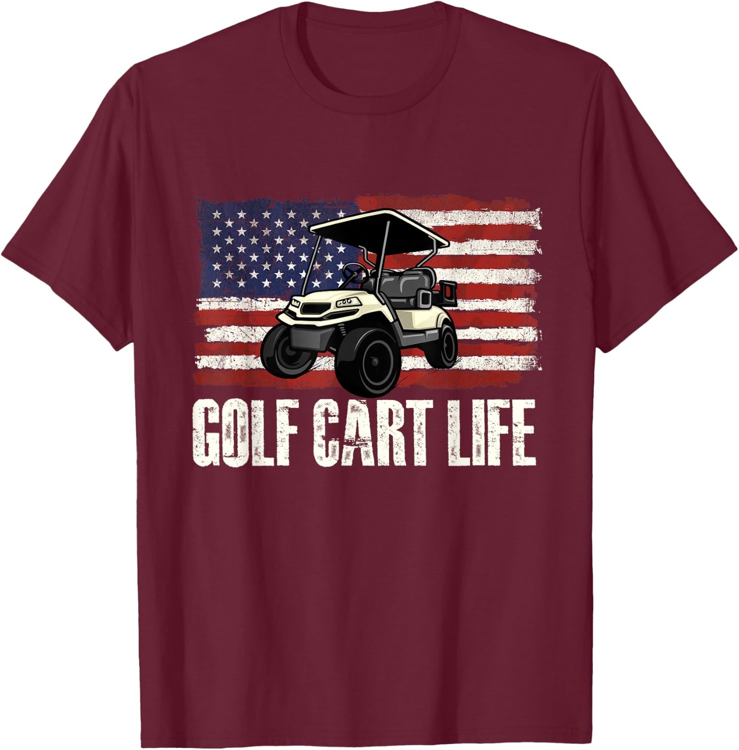 Golf Cart Life - Golf Lover Golfing Golfer Putter T-Shirt - T-Shirt | Maroon