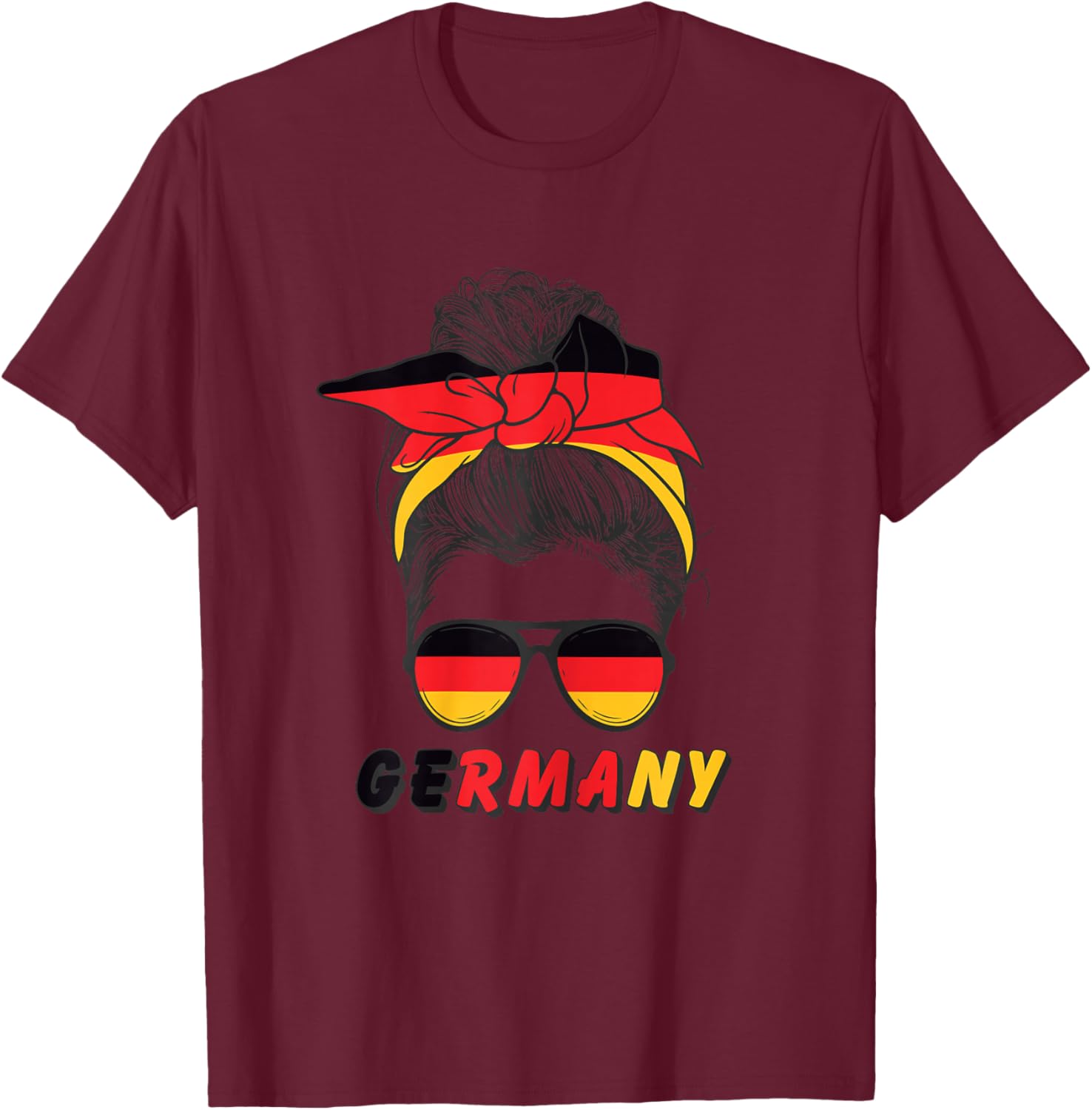 German Girl, Germany Flag, Germany , White T-Shirt - T-Shirt | Maroon