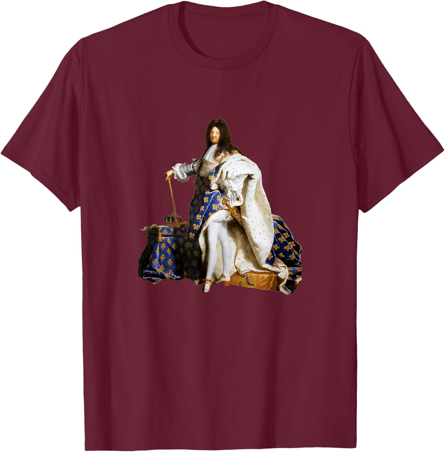 Hyacinthe Rigaud - Portrait of Louis XIV T-Shirt - T-Shirt | Maroon