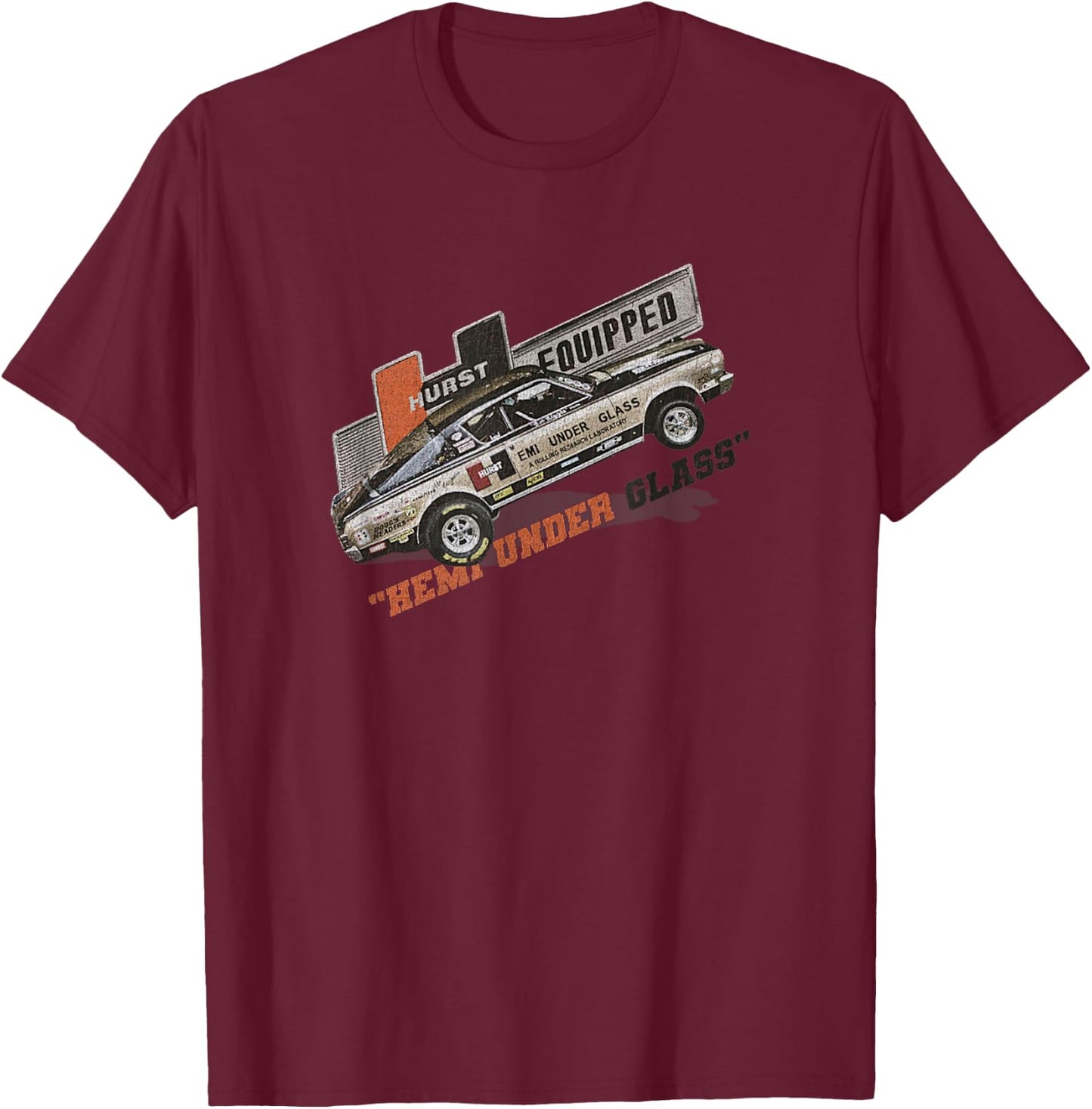Vintage Retro Car Classic Hurst Performance Drag Race T-Shirt - T-Shirt | Maroon